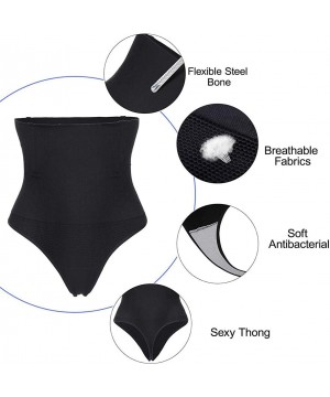 Shapewear High Waist Butt Lifter Thong Shaperwear Tummy Control Butt Enhancer Shaper Panty - Black - CR1924O2CAY