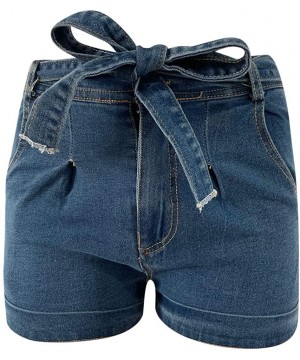 Panties Denim Short Women Summer Solid Jeans Female Pockets Short Pants - Blue - C8196WYYNRS