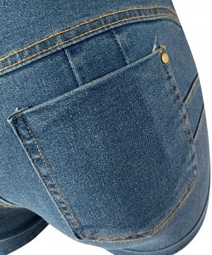 Panties Denim Short Women Summer Solid Jeans Female Pockets Short Pants - Blue - C8196WYYNRS