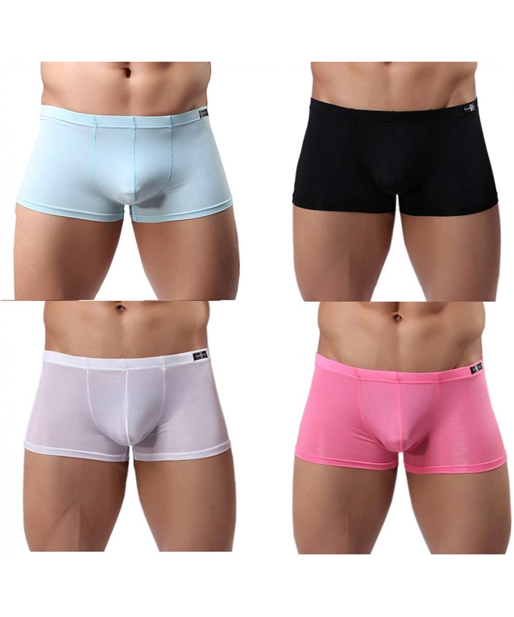 Boxer Briefs Men's Silky Boxer Briefs Short Leg Underwear Pack Health to Wear - 4pack-a03 - CP186TTQ4H0