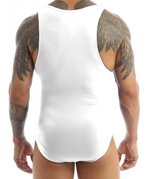 G-Strings & Thongs Mens Sexy One-Piece Thong High Cut Leotard Bodysuit Jumpsuit Wrestling Singlet Underwear Swimsuit - White ...