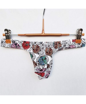 G-Strings & Thongs Men Underwear Thongs Sexy Printed Personal Briefs Bikini G-Strings Jocks Tanga Underpants Shorts Exotic T-...