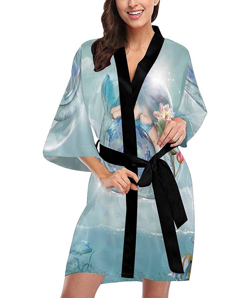 Robes Custom Universe Starry Night Women Kimono Robes Beach Cover Up for Parties Wedding (XS-2XL) - Multi 4 - CV194S4R94N