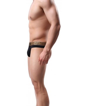 G-Strings & Thongs Men's Ice Silk Briefs Sexy Panties U Convex Bag Slim Thongs - 3p-black - C21933MSZ5K