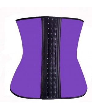 Bustiers & Corsets Women 3-Breasted Waist Trainer Tummy Control Belt Weight Loss Body Shaper Corset - Purple - C6190OKWW8H