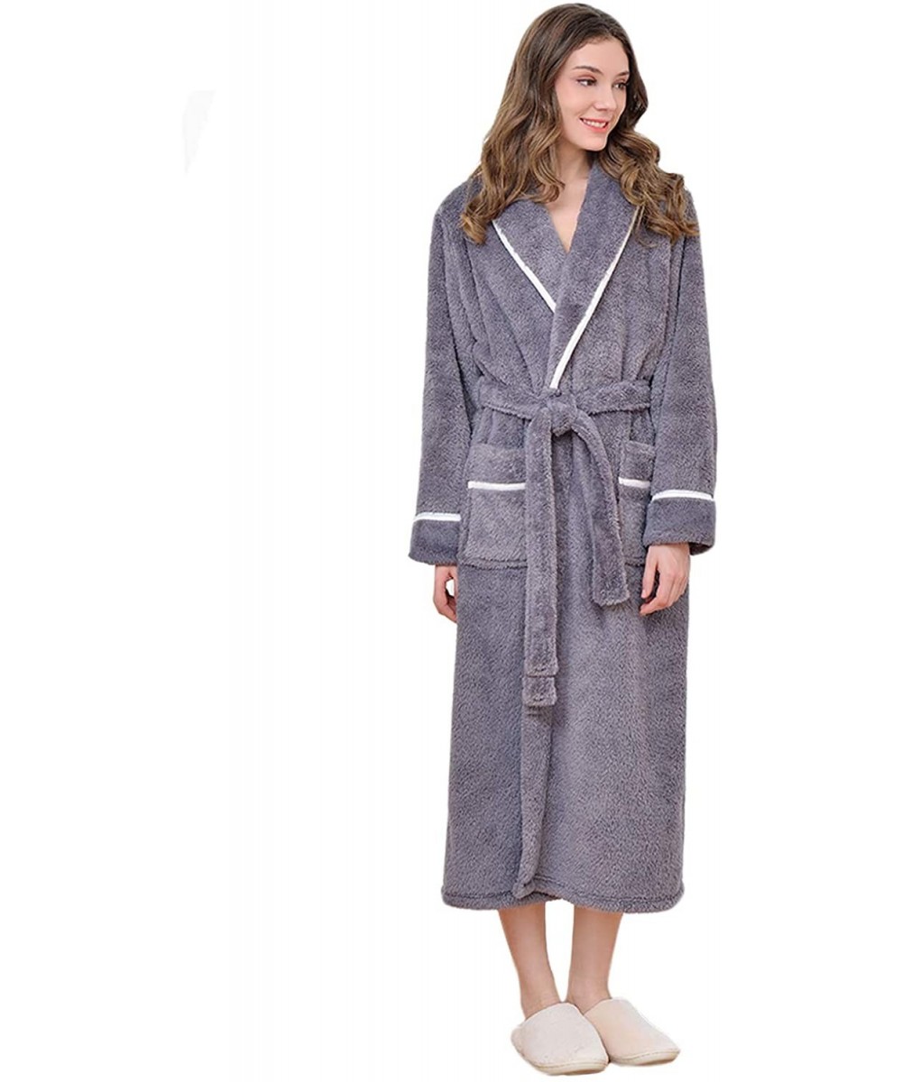 Robes 2019 New Unisex Terry Cloth Bathrobe Lightweight Premium Cotton Robes for Hotel Spa Lounging - Grey - CI18AKOAQ7D