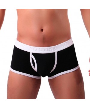 Boxer Briefs Men's Sexy Briefs Underwear Boxer Brief Modal Shorts Pouches Fly Trunks Underpants - Black - CH180GLMI7Q