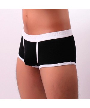 Boxer Briefs Men's Sexy Briefs Underwear Boxer Brief Modal Shorts Pouches Fly Trunks Underpants - Black - CH180GLMI7Q