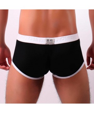 Boxer Briefs Men's Sexy Briefs Underwear Boxer Brief Modal Shorts Pouches Fly Trunks Underpants - Black - CH180GLMI7Q