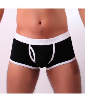 Boxer Briefs Men's Sexy Briefs Underwear Boxer Brief Modal Shorts Pouches Fly Trunks Underpants - Black - CH180GLMI7Q