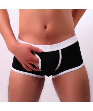 Boxer Briefs Men's Sexy Briefs Underwear Boxer Brief Modal Shorts Pouches Fly Trunks Underpants - Black - CH180GLMI7Q