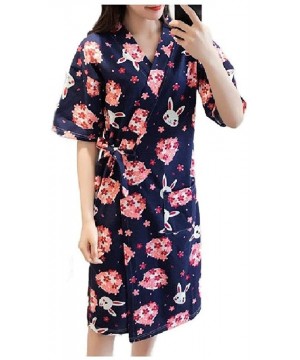 Nightgowns & Sleepshirts Womens Lounger Print Nightshirt Basic Cotton Daily Sleepwear - As2 - C819E74LMIX