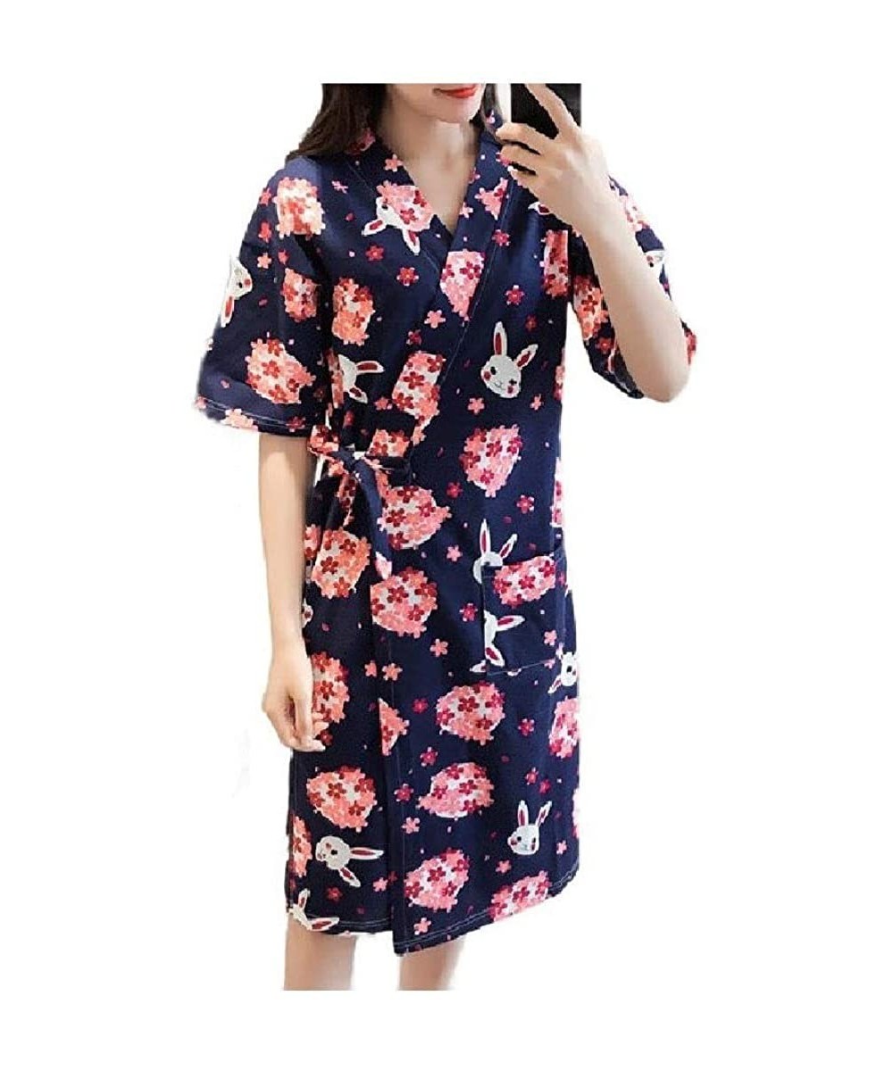 Nightgowns & Sleepshirts Womens Lounger Print Nightshirt Basic Cotton Daily Sleepwear - As2 - C819E74LMIX