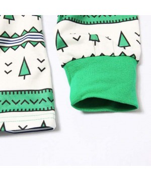 Sleep Sets Matching Family Pajamas Sets- Christmas PJ's with Christmas Tree Print Long Sleeve Tops and Pants Loungewear - Gre...