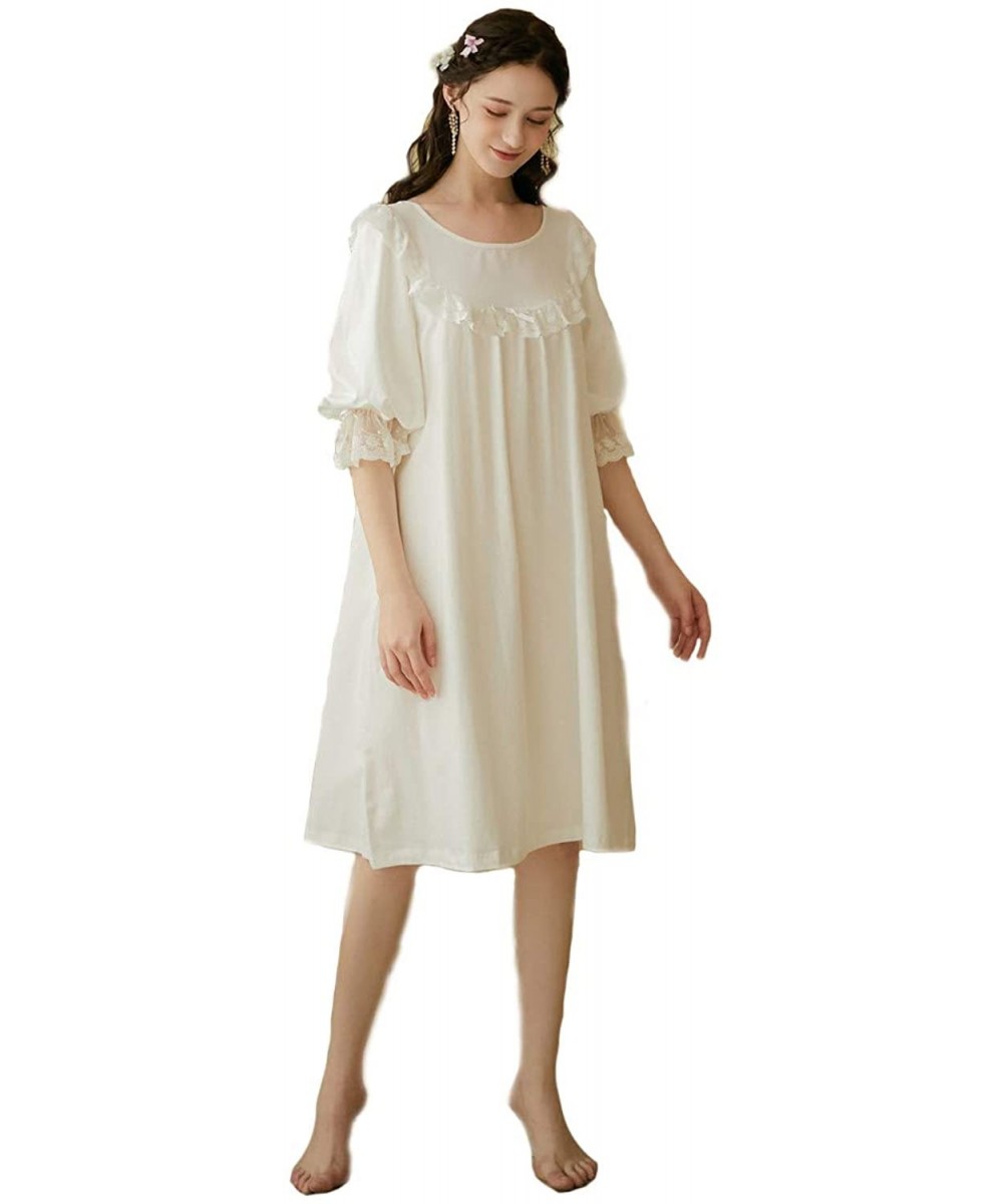 Nightgowns & Sleepshirts Women's Vintage Victorian Sleepwear Sleeveless/Short Sleeve Sheer Nightgown Pajamas Nightwear Lounge...