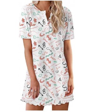 Nightgowns & Sleepshirts Women Lips Short Dress Printing Short Sleeves Daily Nightgown - As11 - C91900LO9ZD