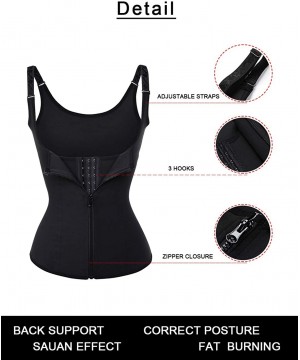 Shapewear Women Waist Trainer Cincher Vest for Weight Loss Tummy Control Body Shaper with Hooks and Adjustable Straps - Black...