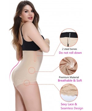 Shapewear Shapewear for Women Tummy Control Panties Seamless High Waisted Underwear Slimming Briefs Beige - CW18LDUX74C