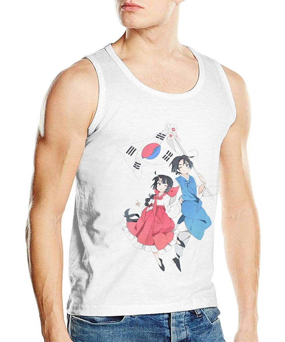 Undershirts Hetalia Adult Tank Top Cotton Sleeveless T-Shirts Casual Workout Muscle Athletic Vest Undershirts Black - White -...