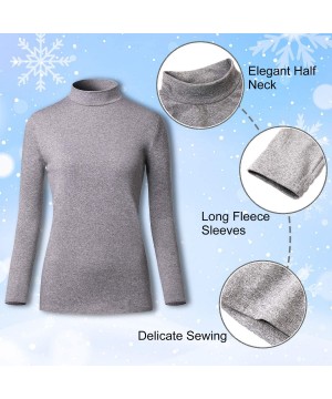 Thermal Underwear Thermal Underwear Mock Turtleneck Tops for Women Pullover Active Workout Shirt Lightweight Base Layer - Moc...