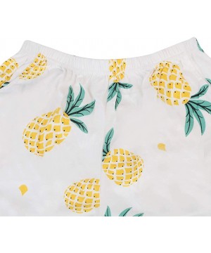 Sets Women's Cute Pineapple Print Tee and Shorts Sleepwear Pajama Set - C418WT6WNGD