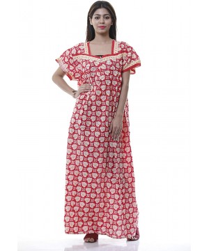 Nightgowns & Sleepshirts Women's Cotton Printed Nighty/Night Gown/Nightwear/Nightdress - 1000 - C518RE74ONQ