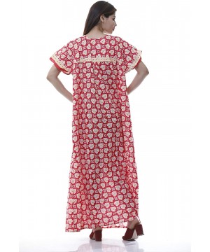 Nightgowns & Sleepshirts Women's Cotton Printed Nighty/Night Gown/Nightwear/Nightdress - 1000 - C518RE74ONQ