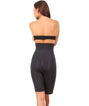 Shapewear Women's Shapewear Seamless High Waist Long Leg Thigh Slimmer Tummy Control Body Shaper - Black - CE18D0ATWRO