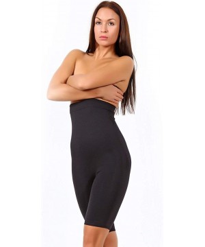 Shapewear Women's Shapewear Seamless High Waist Long Leg Thigh Slimmer Tummy Control Body Shaper - Black - CE18D0ATWRO