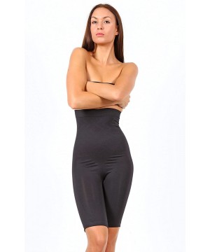 Shapewear Women's Shapewear Seamless High Waist Long Leg Thigh Slimmer Tummy Control Body Shaper - Black - CE18D0ATWRO