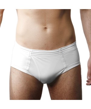 Briefs Men's Tall Fly Front Brief - White - CU11D6SD4ZD