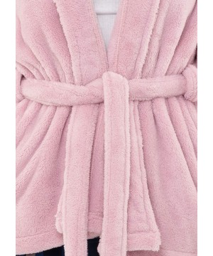 Robes Women's Bed Jacket Fleece Cardigan Cuddly Robe - Chalk Pink - CA18CKGNGGO