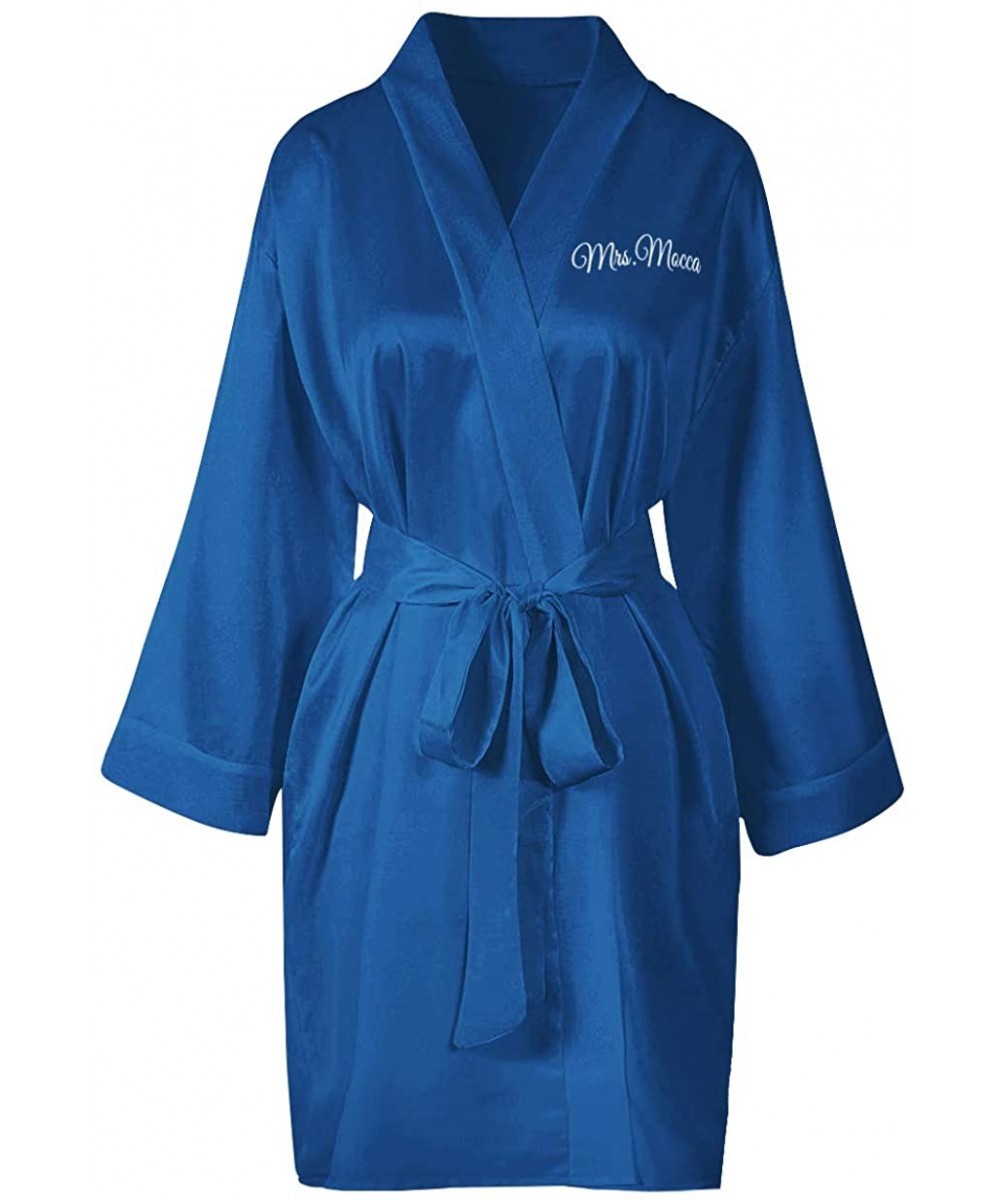 Robes Personalized Satin Robe with Personalized Name - Navy - CL199KN9X6E