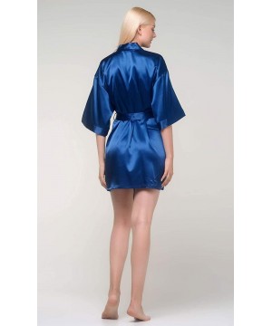 Robes Personalized Satin Robe with Personalized Name - Navy - CL199KN9X6E