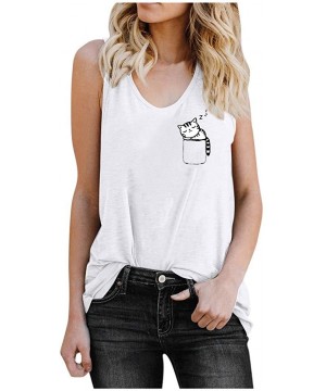 Camisoles & Tanks Camisole for Women Gibobby Cute Cat Print Tank Tops Summer Loose Tops Beach Party Vest Casual T-Shirt - Z1-...