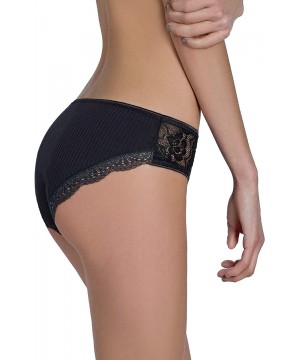 Panties Womens Underwear Cotton Panties for Women - Hipster Bikini Panty Pack of 3- 4 and 6 - 3-pack Black - CK193YHKQY4