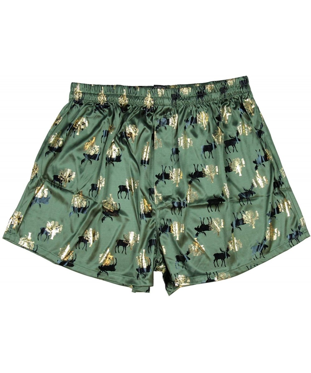 Sleep Sets Men's Moose Golden Tree Boxer Underwear - Pan.green C - C9197YN6XXX