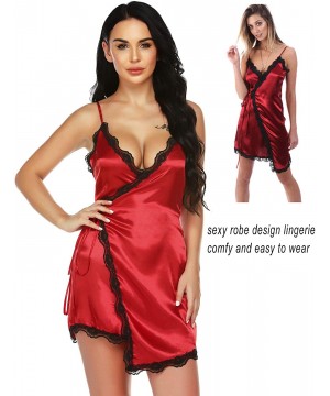 Slips Full Slip Nighties for Women Lace Babydoll Nightgown Chemise Lingerie Sexy Sleepwear - E-red - CY18T2NCU4R