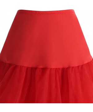 Slips Women's Vintage 50s Petticoat Skirts Crinoline Tutu Underskirt Dress - Rose - C7182Y0556D