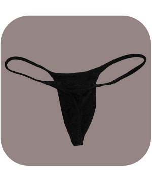 G-Strings & Thongs Sexy Swimwear Men Shiny Micro Thongs Underwear Bikini Pants G-Strings Tangas Male - Black - CO198ULWYT6