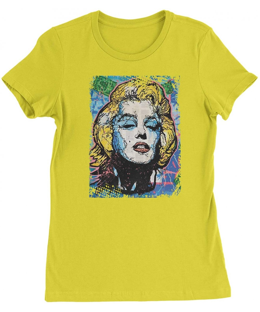 Camisoles & Tanks Pop Art Marilyn Monroe Womens T-Shirt - Yellow - CI18S5QSWZD