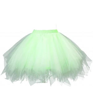 Slips Women's 1950s Vintage Tutu Petticoat Ballet Bubble Skirt (26 Colors) - Light Green - CI12KDDE0D3