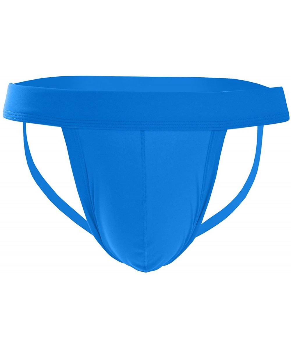 Briefs Men's Jockstrap Athletic Supporter Performance Sexy Gay Underwear Briefs - Blue - CX18ELKRK9G