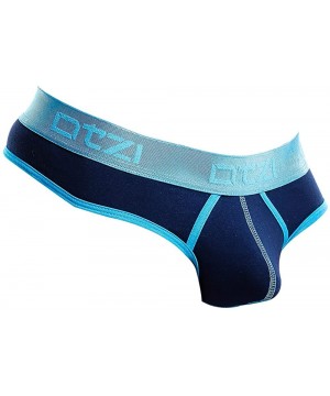 G-Strings & Thongs Sexy Men's Thong Designer Dual Color Piping Design Pouch Underwear - Navy - CS186E8WSOQ