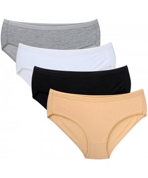 Panties Women Comfort Cotton Stretch Hipster Panty - 4 Colors - C4185L634LK