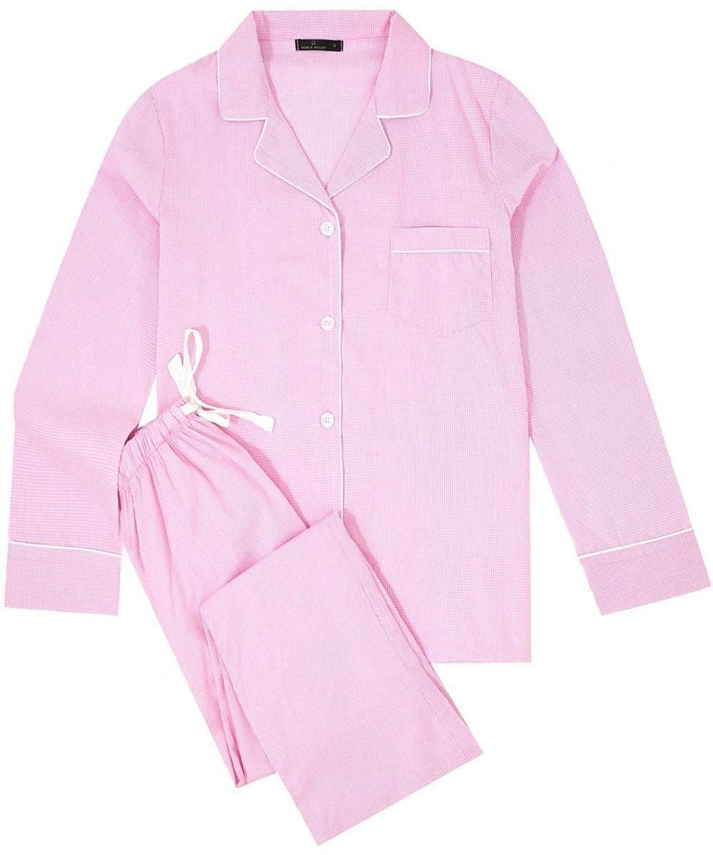 Sets 100% Cotton Pajama Set for Women - Gingham Small Pink-white - CP190MR27EO