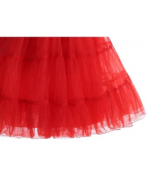 Slips Women's Vintage 50s Petticoat Skirts Crinoline Tutu Underskirt Dress - Rose - C7182Y0556D