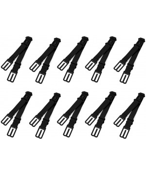 Accessories Women Elastic Band Non-Slip Adjustable Bra Straps Holder 10 Pcs - Black - C012KP6GQFD