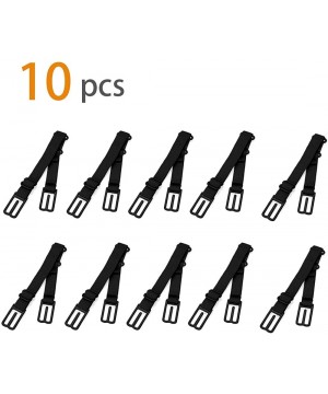 Accessories Women Elastic Band Non-Slip Adjustable Bra Straps Holder 10 Pcs - Black - C012KP6GQFD