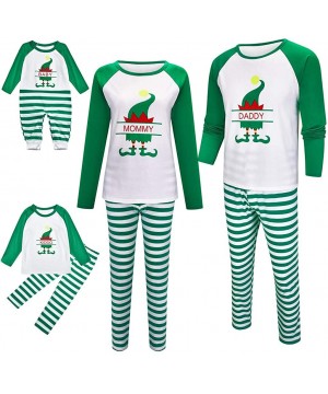 Sleep Sets Matching Pajamas for Family Merry Christmas Stripe Sleepwear Women Clothes Sets - Mommy-white - CB18ZCW2WWU